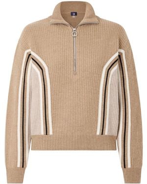 Fusalp Mirala Striped Ribbed Wool Jumper - Natural