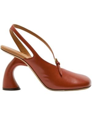 Dries Van Noten 100 Cut-Out Leather Pumps - Brown