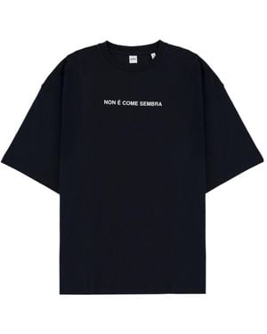 Aspesi Slogan Oversized T-Shirt - Black