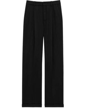 Saint Laurent 90's Striped High Waist Trousers - Black