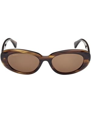 Max Mara Oval Frame Sunglasses - White