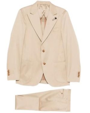 Lardini Single-Breasted Cotton Suit - Natural