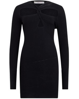 Philosophy Di Lorenzo Serafini Twist-Detail Ribbed-Knit Mini Dress - Black