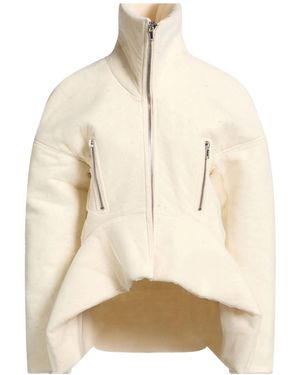 Rick Owens Casual Single-Breasted Coat - Natural
