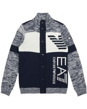 EA7 Long-Sleeved Jumper Cardigan - Blue