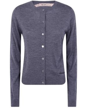 N°21 Crew-Neck Cardigan - Blue