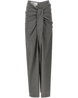GIUSEPPE DI MORABITO Draped High-Waist Trousers - Grey