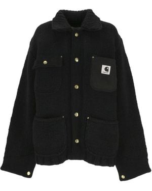 Sacai X Carhartt Wip Knitted Shirt Jacket - Black