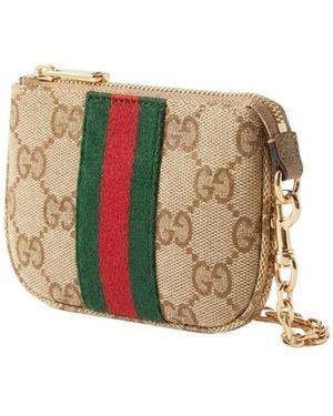 Gucci Gg Coin Case With Chain - White
