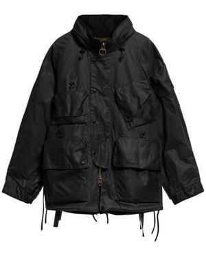 Barbour Multi-Pocket Waxed Jacket - Black