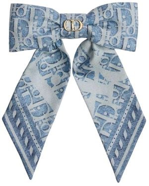 Dior Infini Denim Large Twist Bow - Blue