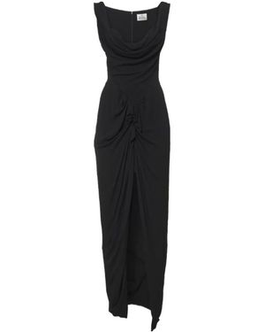 Vivienne Westwood Panther Gathered Asymmetric Maxi Dress - Black