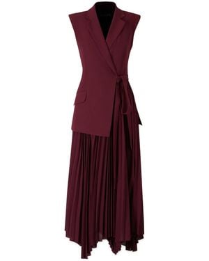 Jonathan Simkhai Pleated Asymmetric-Hem Dress - Purple