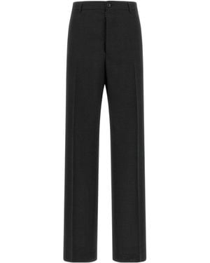 Maison Margiela Wide-Leg Pleated Pants - Black