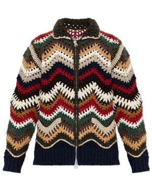 Sacai Mix Crochet Knit Blouson - Multicolour