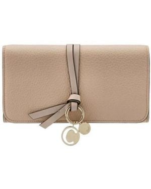 Chloé Alphabet Textured-Leather Wallet - Natural
