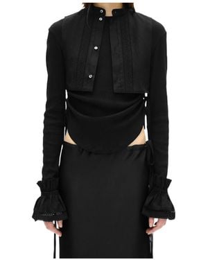 Ann Demeulemeester Suna Ruffled Cuffs - Black