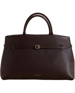 MANU Atelier Buckle Detailed Top Handle Bag - Brown