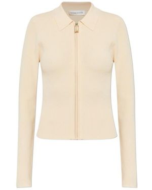 Victoria Beckham Zipped Polo Top - White