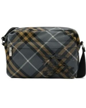 Burberry Checked Small Crossbody Bag - Black