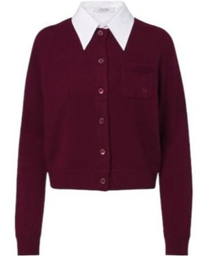 Dorothee Schumacher Ribbed Single-Breasted Knit Top - Red
