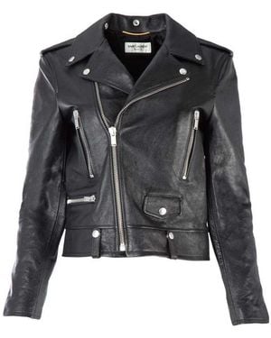 Saint Laurent Leather Biker Jacket in Black | Lyst