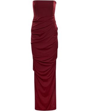 Alex Perry Strapless Draped Maxi Dress - Red