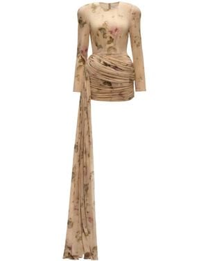 Magda Butrym Longsleeve Sash Mini Dress - White
