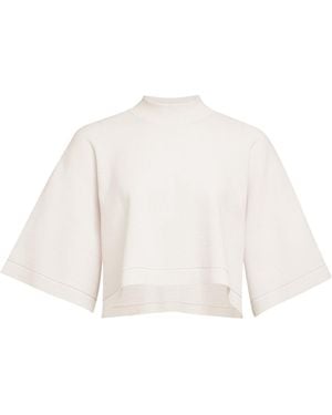 Alaïa Alaïa Knitted Cropped T-Shirt - White