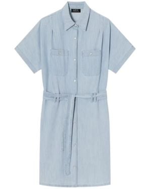 A.P.C. Suzanne Mini Dress - Blue