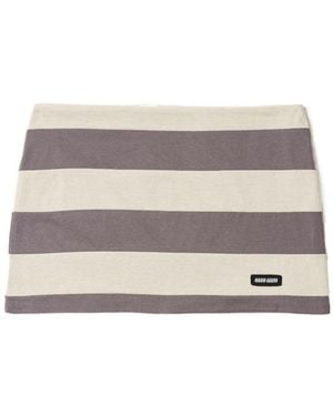 Miu Miu Striped Knit Mini Skirt - Grey