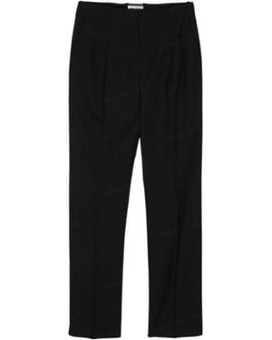 Saint Laurent Metallic Striped Straight Trousers - Black