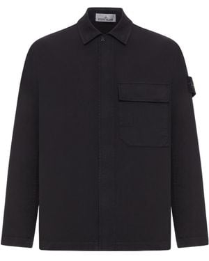 Stone Island Compass Badge Overshirt - Blue