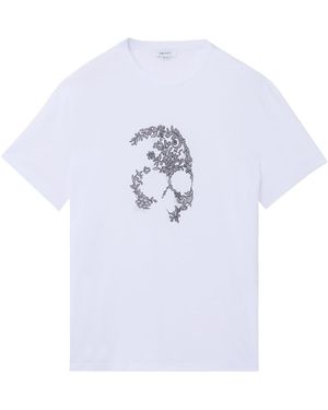 McQueen Lace Skull Crewneck T-Shirt - White