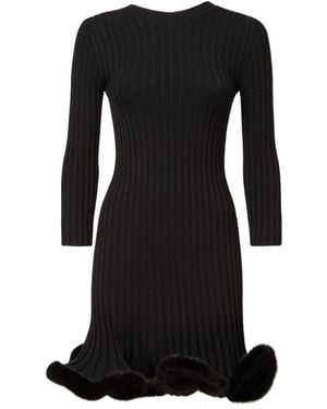 Fendi Wool And Mink Dress - Black
