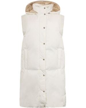 Peserico Hooded Padded Down Gilet - White