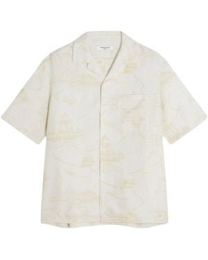 Maison Kitsuné Maison Kitsuné Parisian Map Resort Shirt - White