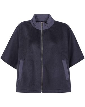 Twinset Stand-Collar Zip-Up Casual Jacket - Blue