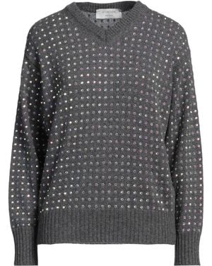 Sportmax V-Neck Long Sleeve Knit Sweater - Gray