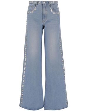 Coperni Studded High-Rise Jeans - Blue
