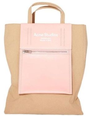 Acne Studios Papery-Texture Logo Printed Tote Bag - Pink