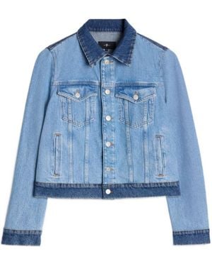 7 For All Mankind Buttoned Denim Jacket - Blue