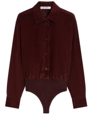 Max Mara Fertile Button-Up Long-Sleeved Top - Purple