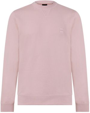 BOSS Simple Round-Neck Hoodie - Pink