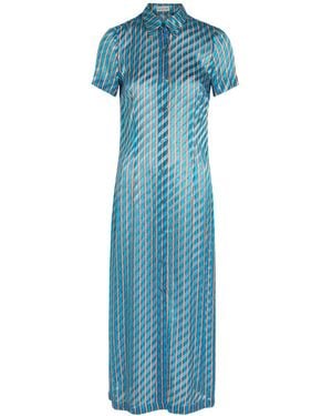 Dries Van Noten Striped Shirt Dress - Blue