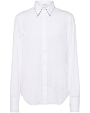 Brunello Cucinelli Long-Sleeved Shirt - White