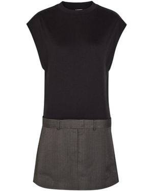 Acne Studios Elara Layered Cotton Mini Dress - Black