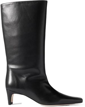 STAUD 55Mm Mid-Calf Length Leather Boots - Black