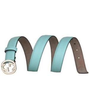 Gucci Gg Buckle Belt - Blue