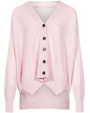 Jil Sander V-Neck Knitted Cardigan - Pink